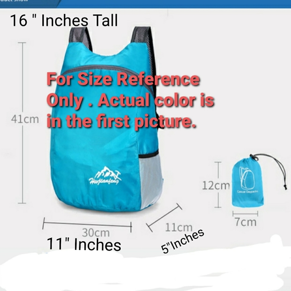 New Green Foldable Backpack & Storage Pouch - Picture 4 of 8